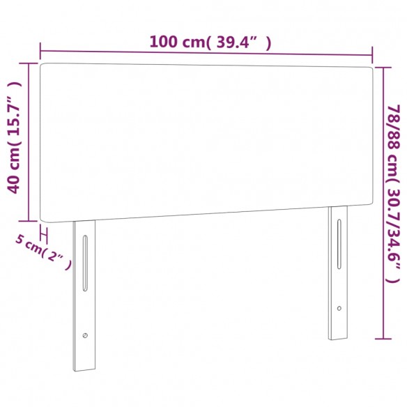 Tête de lit Gris clair 100x5x78/88 cm Tissu