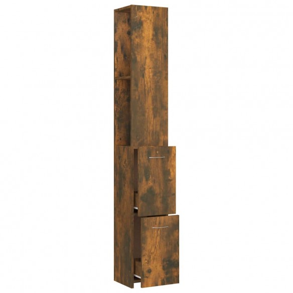 Armoire de bain chêne fumé 25x26,5x170 cm bois d'ingénierie