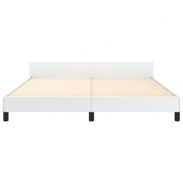 Cadre de lit avec tête de lit Blanc 160x200 cm Similicuir