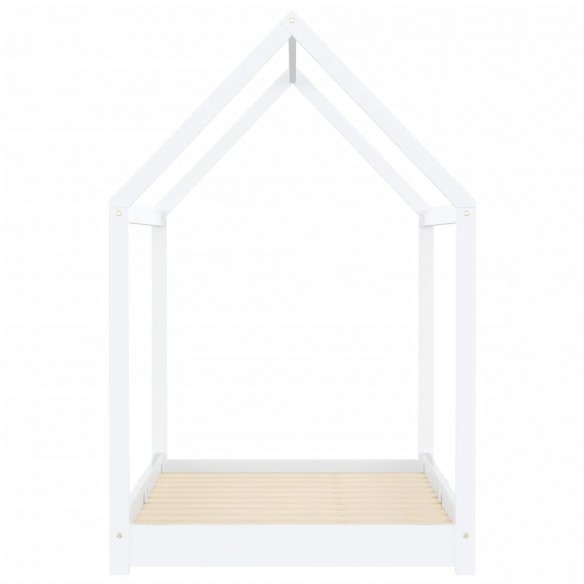 Lit d'enfant Blanc Bois de pin massif 90 x 200 cm