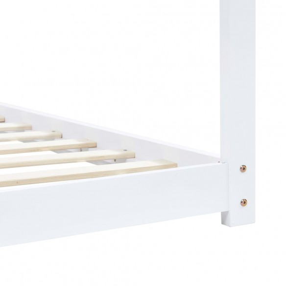 Lit d'enfant Blanc Bois de pin massif 90 x 200 cm