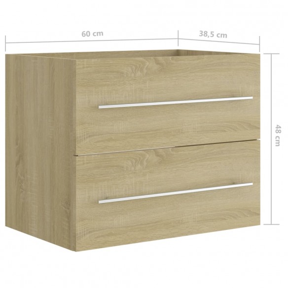 Armoire d'évier Chêne sonoma 60x38,5x48 cm Aggloméré