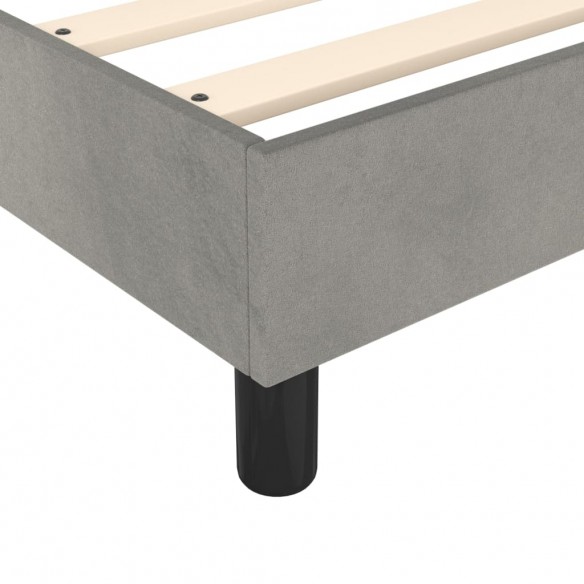 Cadre de lit et matelas Gris clair 100x200cm Velours