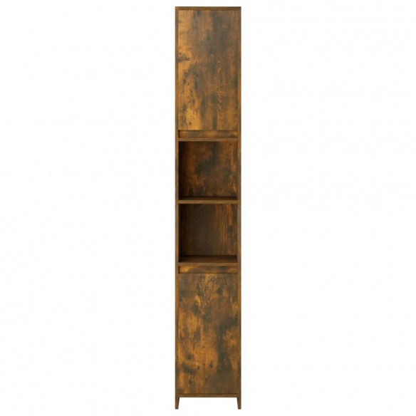 Armoire de bain Chêne fumé 30x30x183,5 cm Bois d'ingénierie