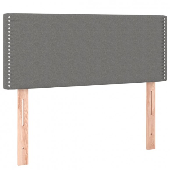 Cadre de lit avec matelas Gris foncé 80x200 cm Tissu