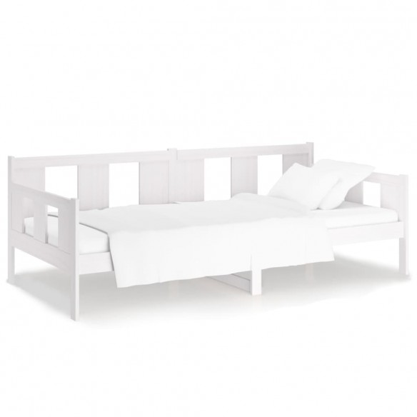 Lit de jour Blanc Bois massif de pin 90x190 cm