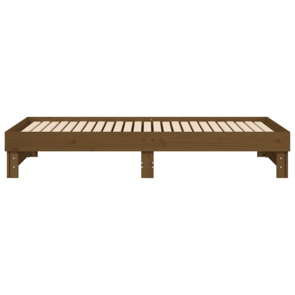 Lit coulissant Marron miel 2x(90x200) cm Bois de pin solide