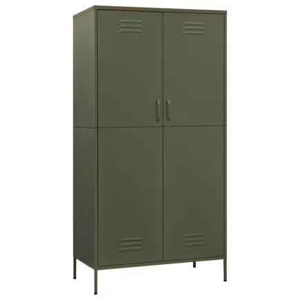 Garde-robe Vert olive 90x50x180 cm Acier 2