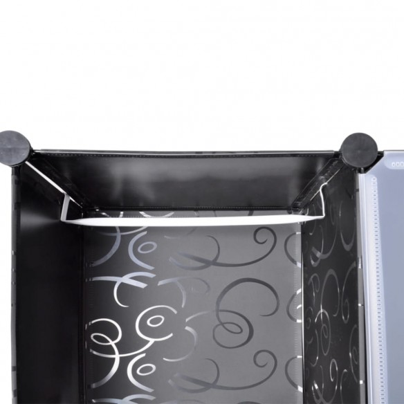 Armoire modulaire 14 compartiments Noir et blanc 37x146x180,5cm