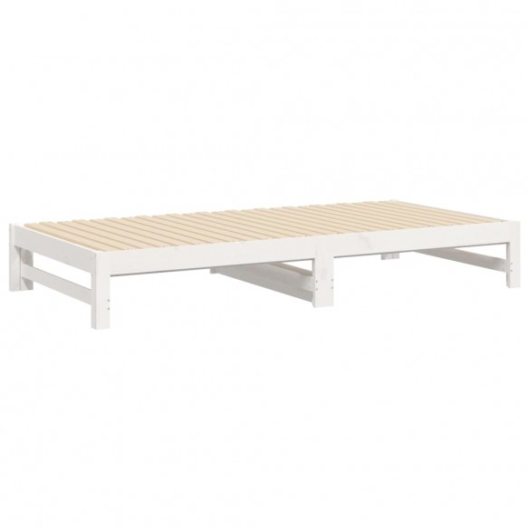 Lit coulissant Blanc 2x(80x200) cm Bois de pin massif