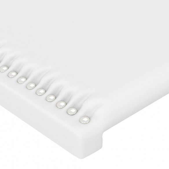 Tête de lit avec oreilles Blanc 203x16x118/128 cm Similicuir