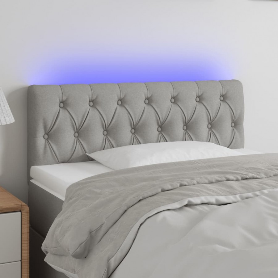 Tête de lit à LED Gris clair 90x7x78/88 cm Tissu