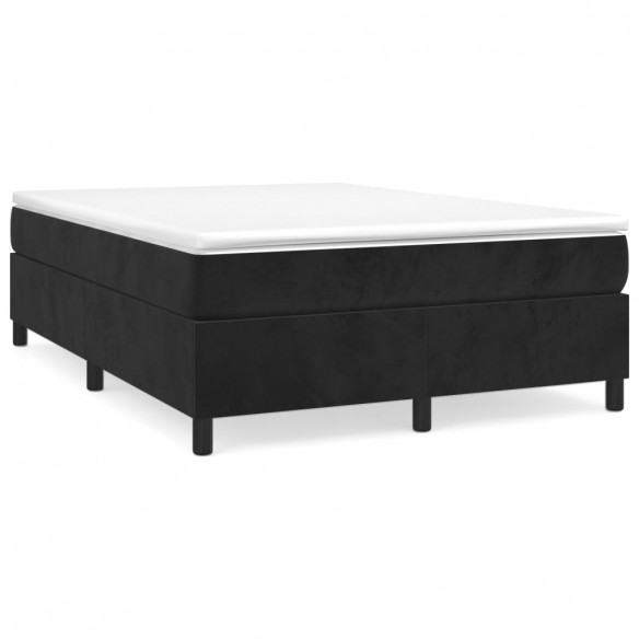 Cadre de lit avec matelas Noir 140x190 cm Velours