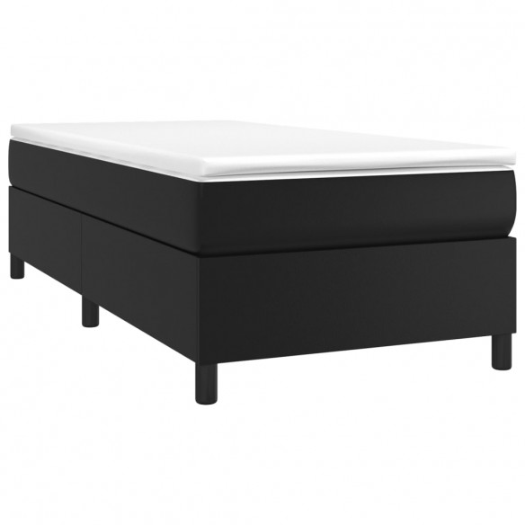 Cadre de lit avec matelas Noir 90x200 cm Similicuir