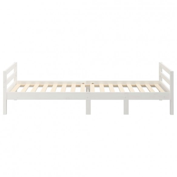 Cadre de lit Blanc 90x190 cm Bois de pin massif