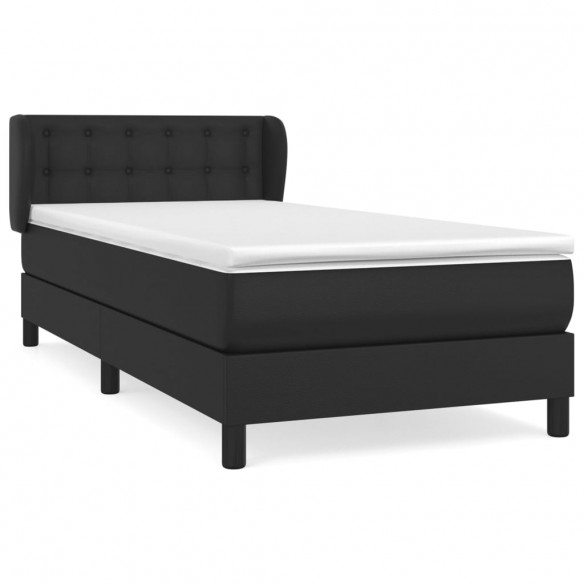 Cadre de lit avec matelas Noir 100x200 cm Similicuir