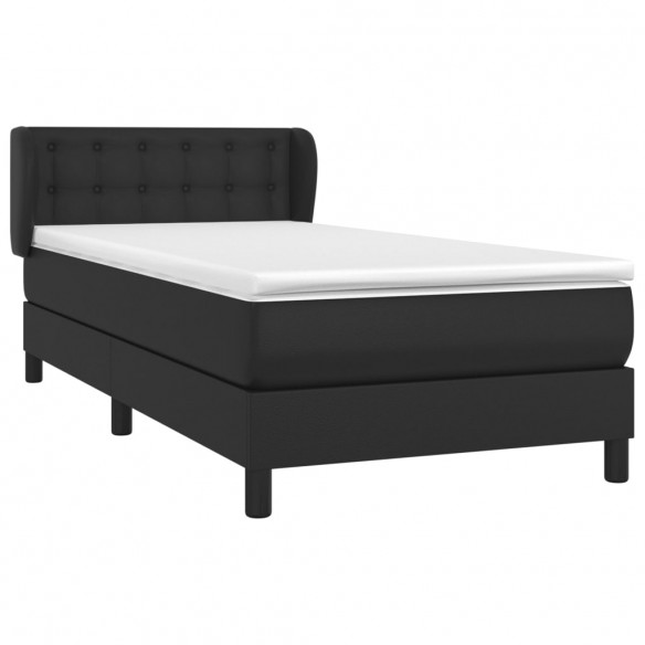 Cadre de lit avec matelas Noir 100x200 cm Similicuir