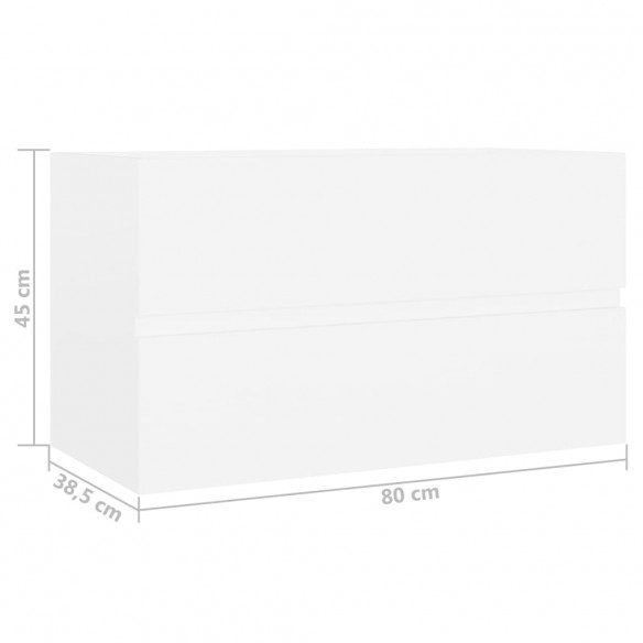Armoire d'évier Blanc 80x38,5x45 cm Aggloméré