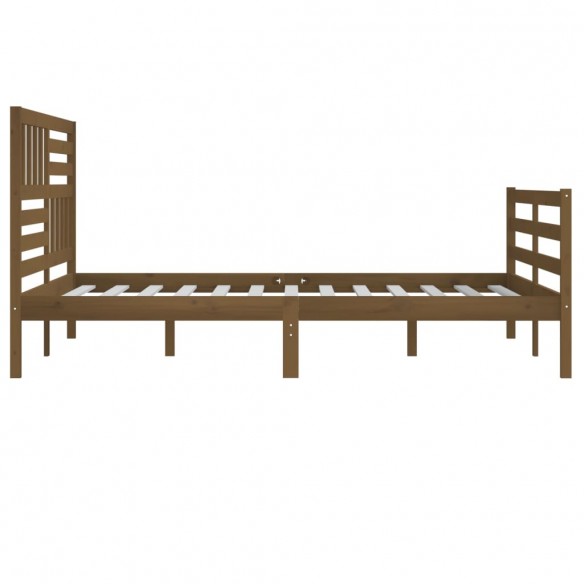 Cadre de lit Marron miel Bois massif 200x200 cm