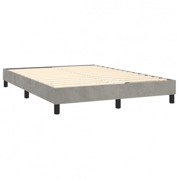 Sommier à lattes de lit avec matelas LED Gris clair 140x200 cm