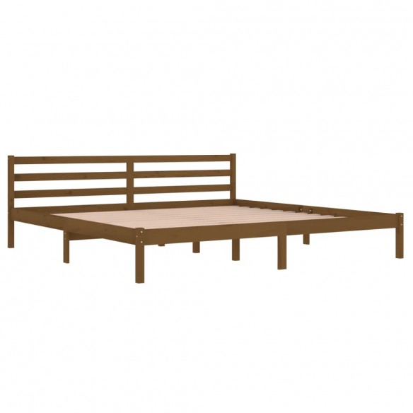 Cadre de lit Bois massif de pin 200x200 cm Marron miel