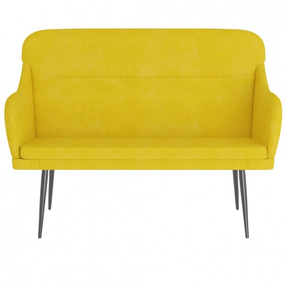 Banc Jaune 110x76x80 cm Velours