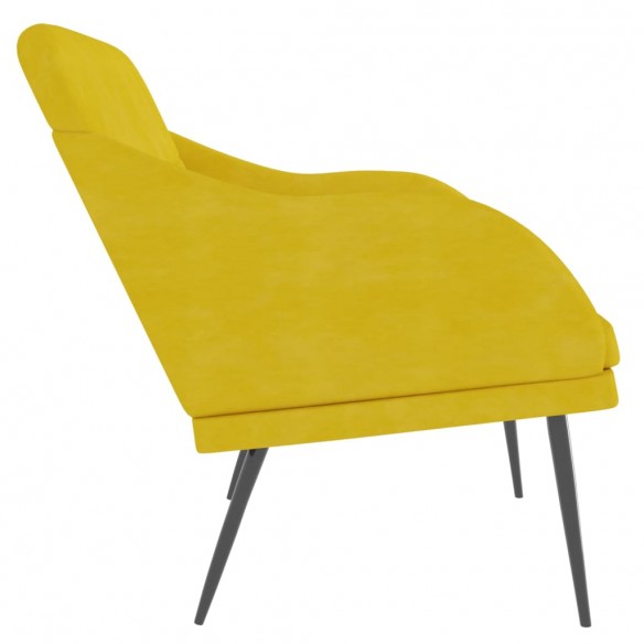 Banc Jaune 110x76x80 cm Velours