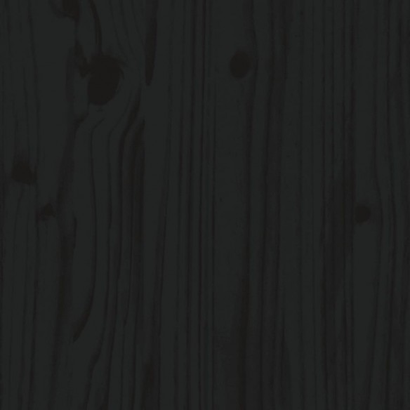 Cadre de lit noir 180x200 cm Super King bois de pin massif