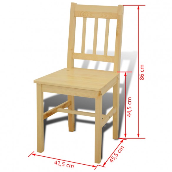 Table de salle à manger en bois avec 4 chaises Naturel