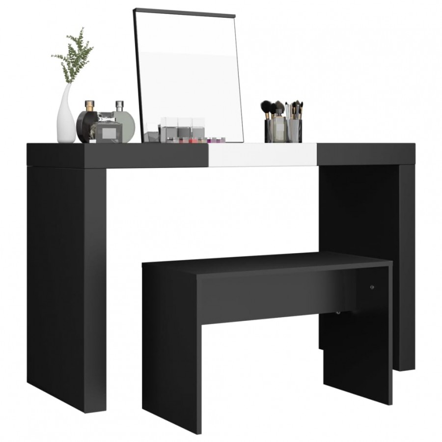 Tabouret de toilette Noir 70x35x45 cm 
