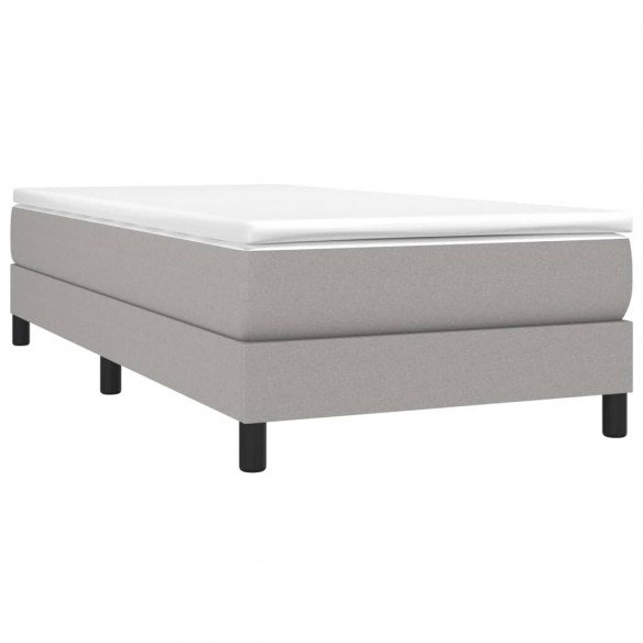 Cadre de lit avec matelas Gris clair 80x200 cm Tissu