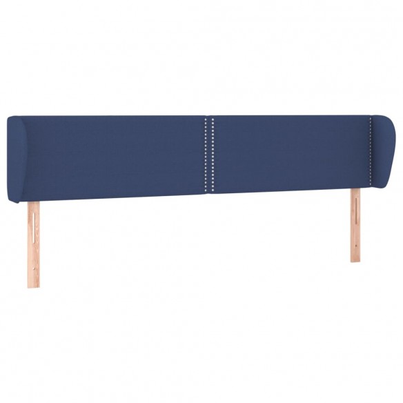 Tête de lit avec oreilles Bleu 163x23x78/88 cm Tissu