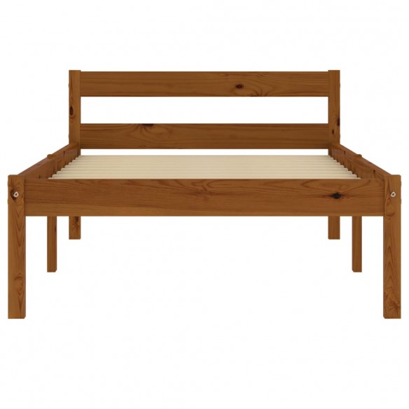 Cadre de lit Marron miel Bois de pin massif 100 x 200 cm