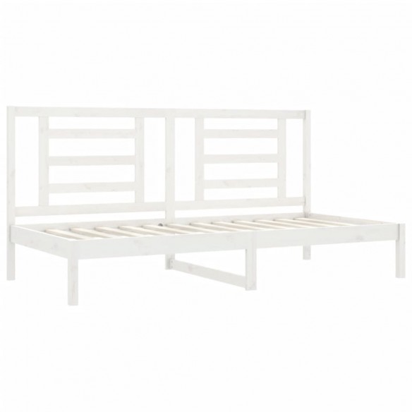 Lit de jour Blanc 90x200 cm Bois de pin massif