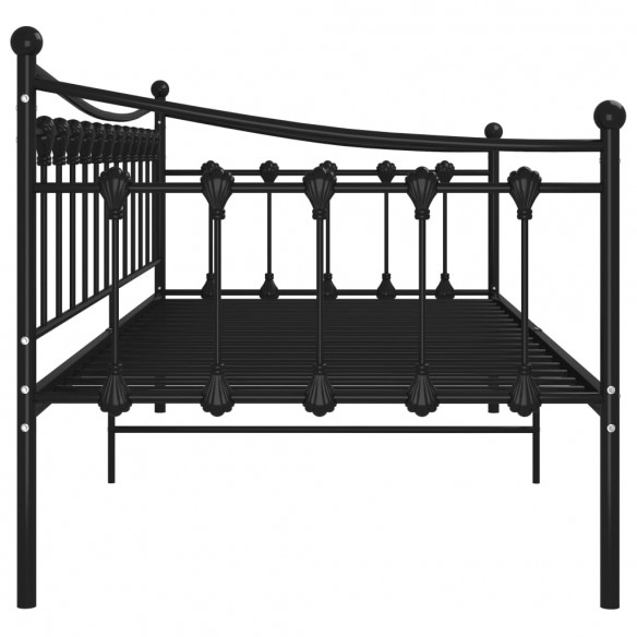 Cadre de canapé-lit Noir Métal 90x200 cm