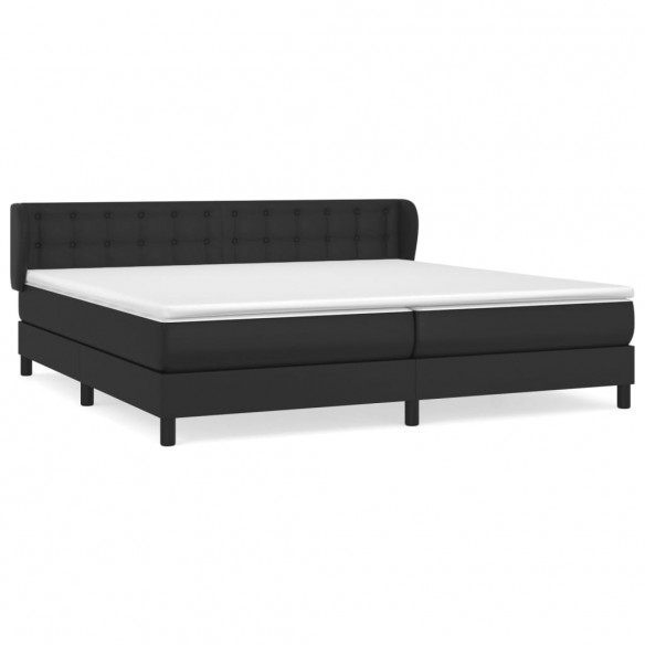 Cadre de lit avec matelas Noir 200x200 cm Similicuir