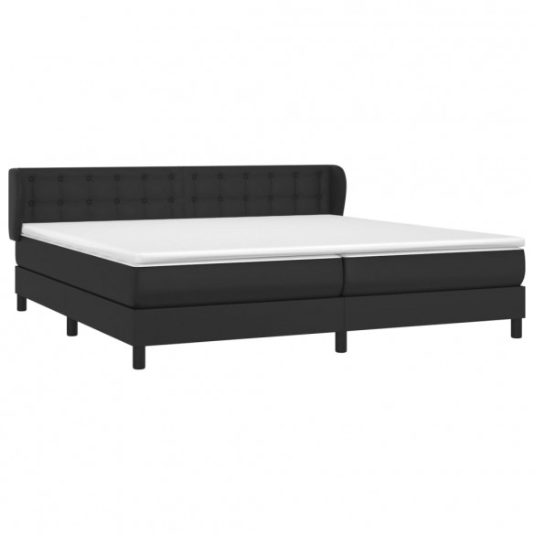 Cadre de lit avec matelas Noir 200x200 cm Similicuir