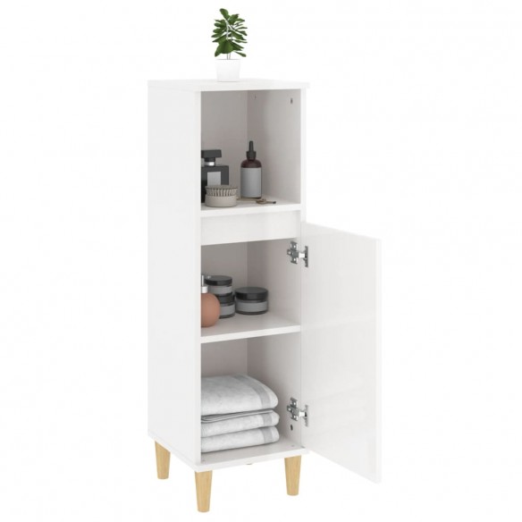 Armoire de salle de bain blanc brillant 30x30x100 cm