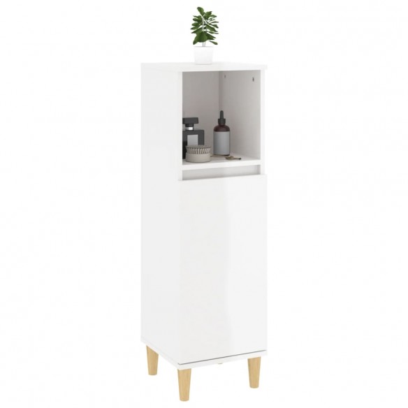 Armoire de salle de bain blanc brillant 30x30x100 cm