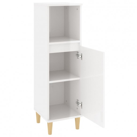 Armoire de salle de bain blanc brillant 30x30x100 cm