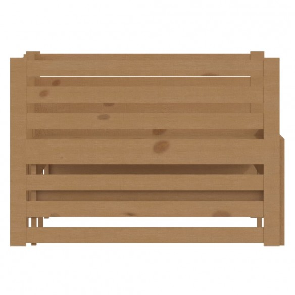 Lit coulissant Marron miel Bois de pin massif 2x(90x200) cm