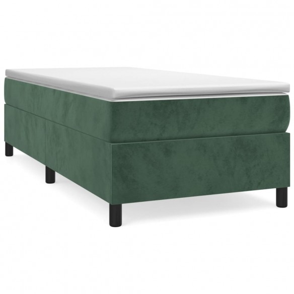 Cadre de lit avec matelas Vert foncé 90x190 cm