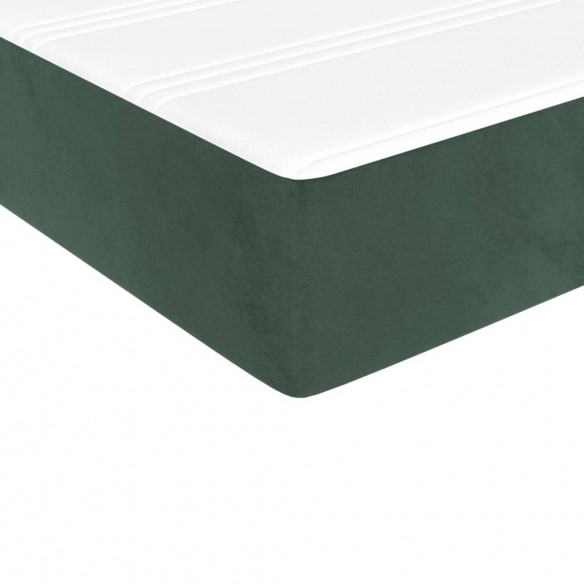 Cadre de lit avec matelas Vert foncé 90x190 cm