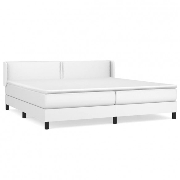 Cadre de lit avec matelas Blanc 200x200cm Similicuir