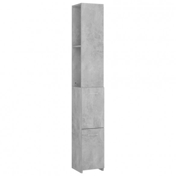 Armoire de bain gris béton 25x26,5x170 cm bois d'ingénierie