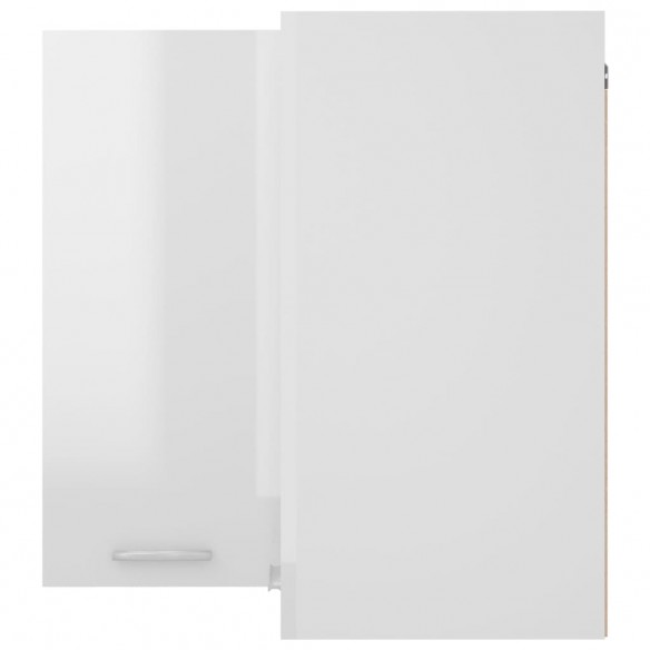 Armoire d'angle suspendue Blanc brillant 57x57x60 cm Aggloméré