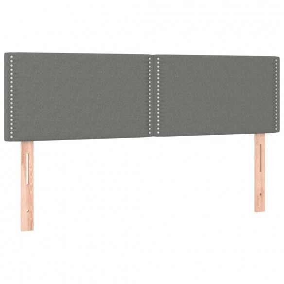 Cadre de lit et matelas et LED Gris foncé 140x190 cm