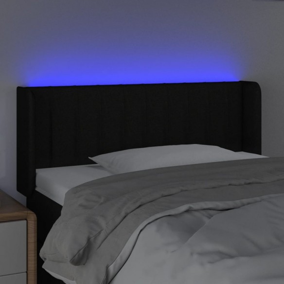 Tête de lit à LED Noir 93x16x78/88 cm Tissu