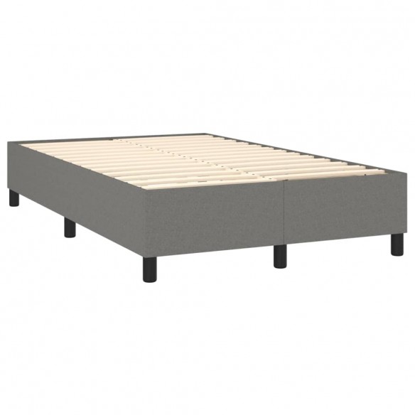 Cadre de lit avec matelas Gris foncé 120x200cm Tissu