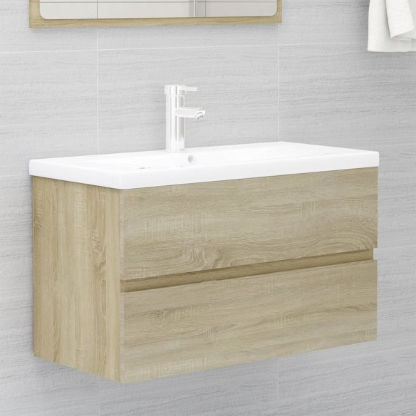 Ensemble de meubles de salle de bain Chêne sonoma Aggloméré